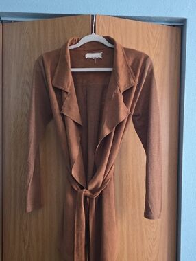A'Reve Rust Brown Knit Cardigan with Self-Tie